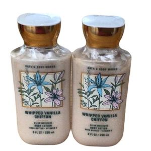 2 Whipped Vanilla Chiffon Body Lotion Bath & Body Works 8 fl.oz.